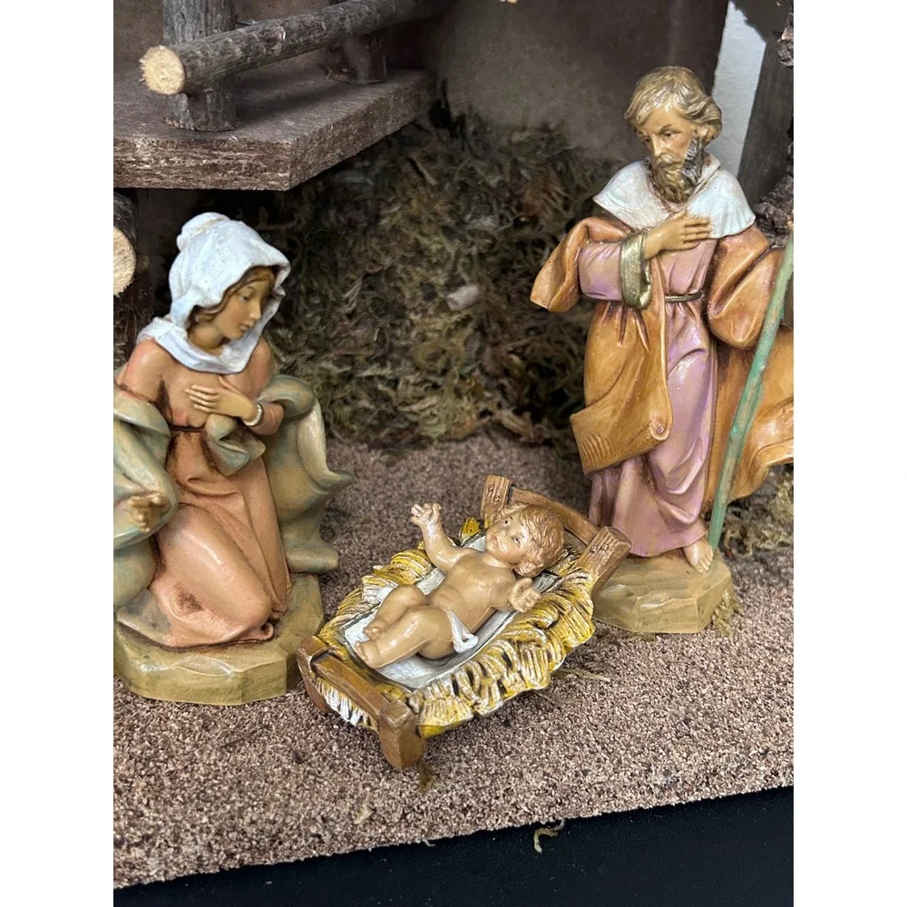 Vintage Fontanini Nativity‎ Scene Italy Manger Set Christmas Holiday Decor w Box